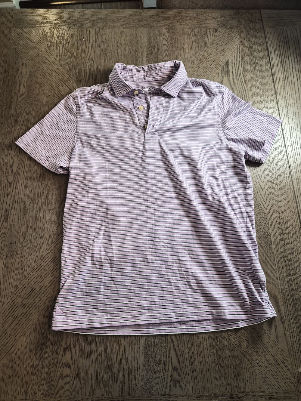 UNTUCKit Men's Light Purple Striped Polo